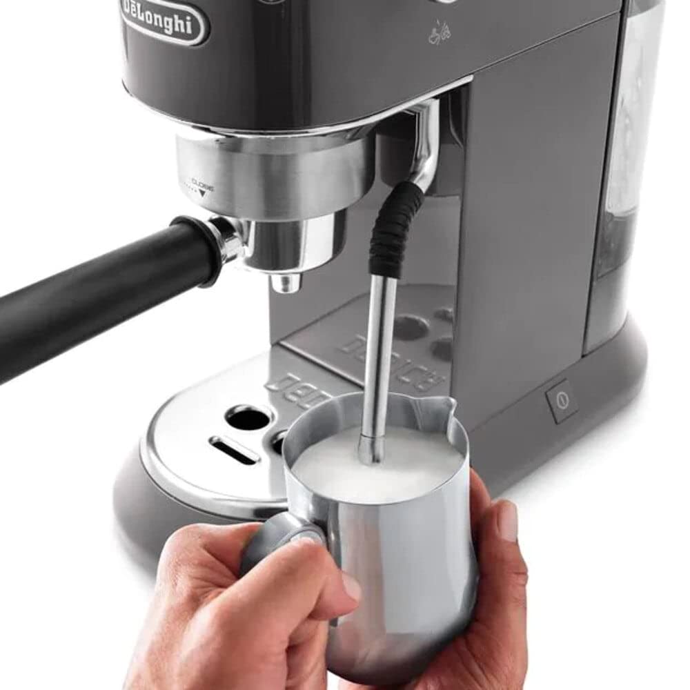 NuvoCafe Dedica Arte Machine à café manuelle, avec buse vapeur My LatteArt, parfaite pour préparer cappuccinos crémeux