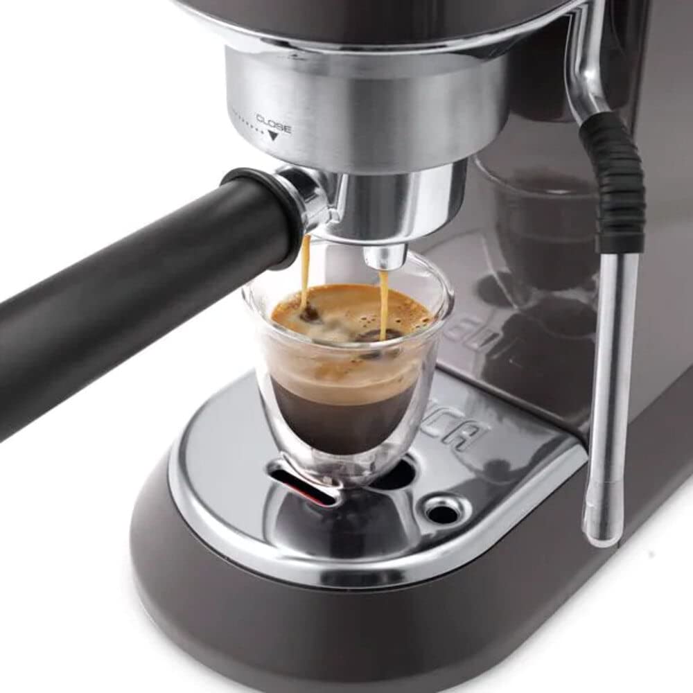NuvoCafe Dedica Arte Machine à café manuelle, avec buse vapeur My LatteArt, parfaite pour préparer cappuccinos crémeux