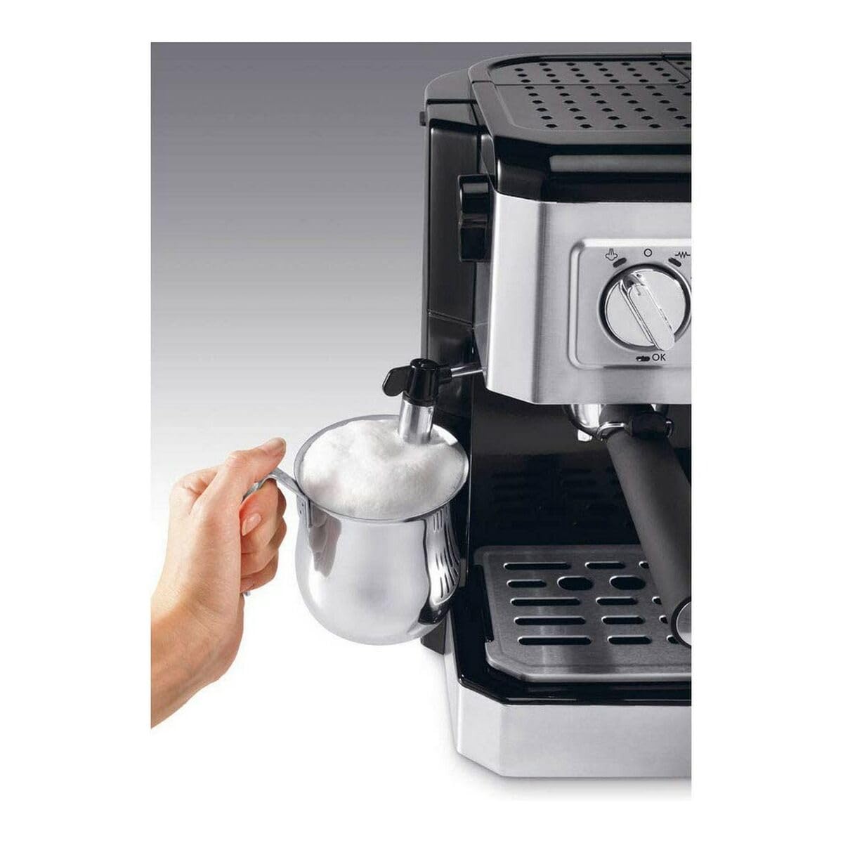 NuvoCafe Machine à café 2-en-1, Noir, Métallique