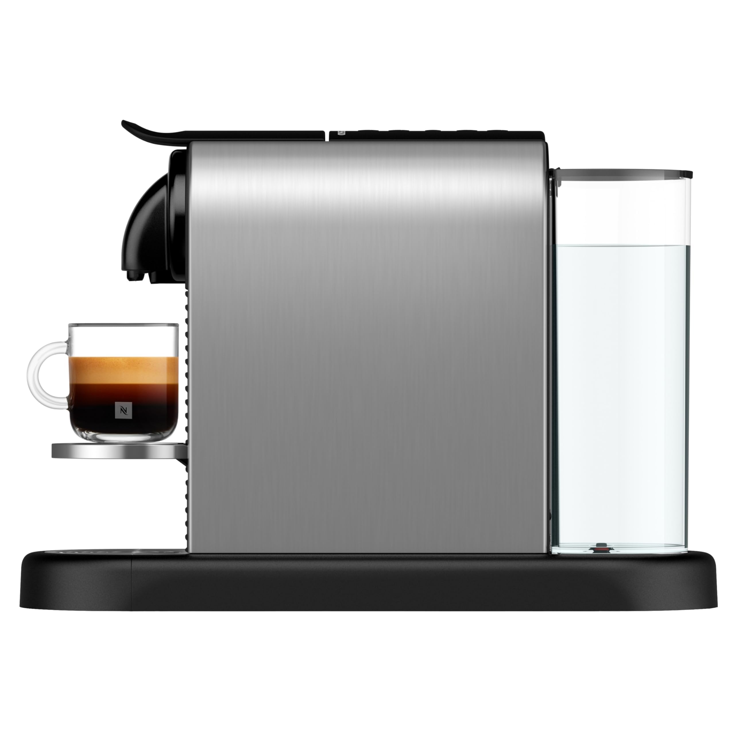 NuvoCafe Machine à Café Citiz Argent, 19 Bars + Kit de Bienvenue, Design Moderne, Expresso, Lungo et Americano, Arrêt Automatique,