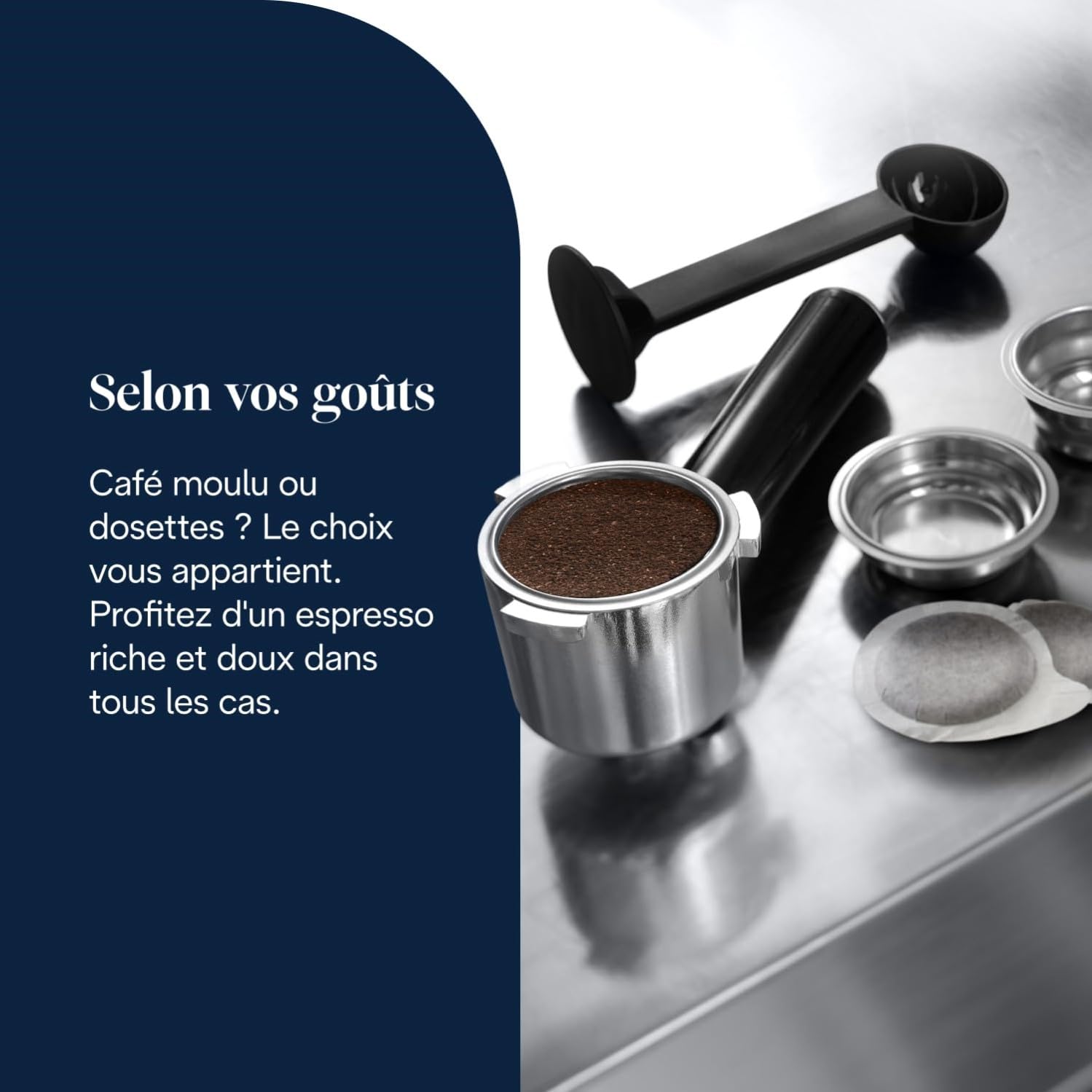 NuvoCafe Dedica Style-Perfetto Machine à Expresso Compacte, Titane
