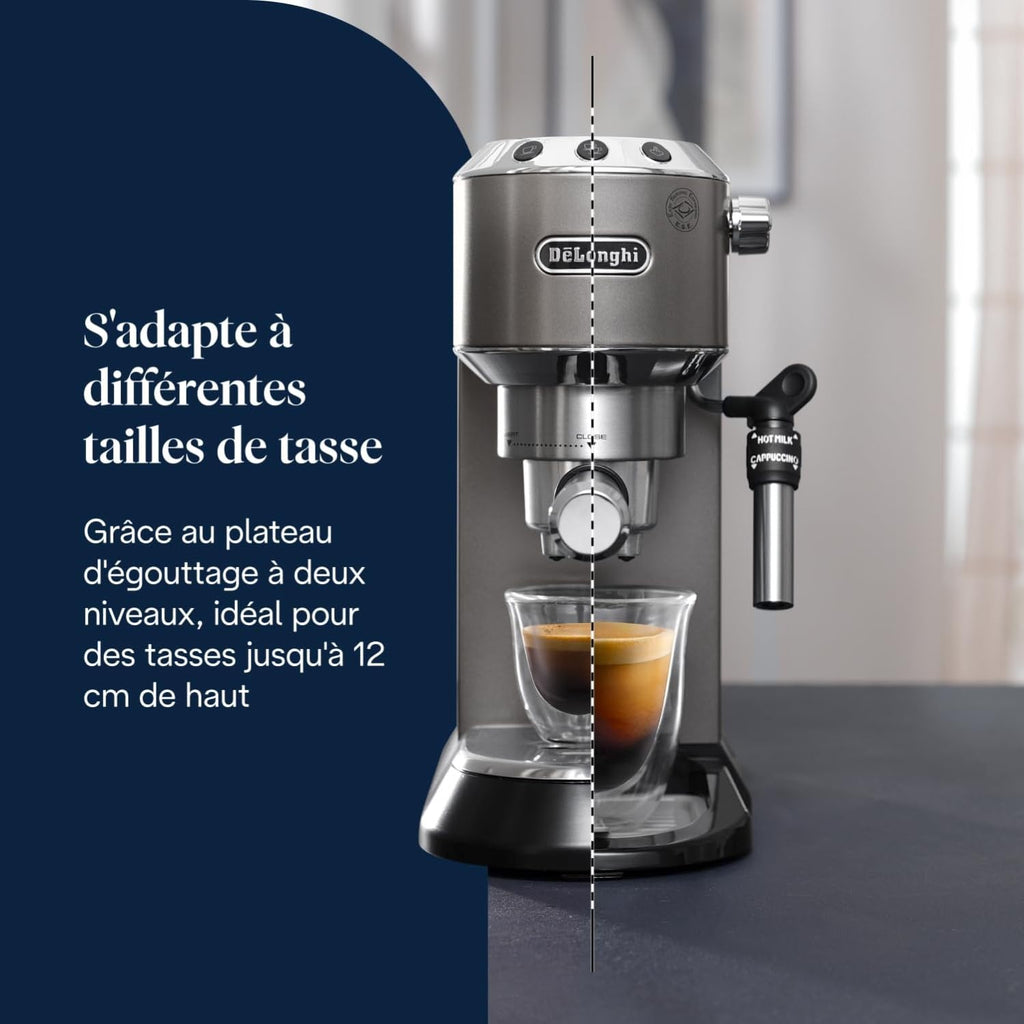 NuvoCafe Dedica Style-Perfetto Machine à Expresso Compacte, Titane