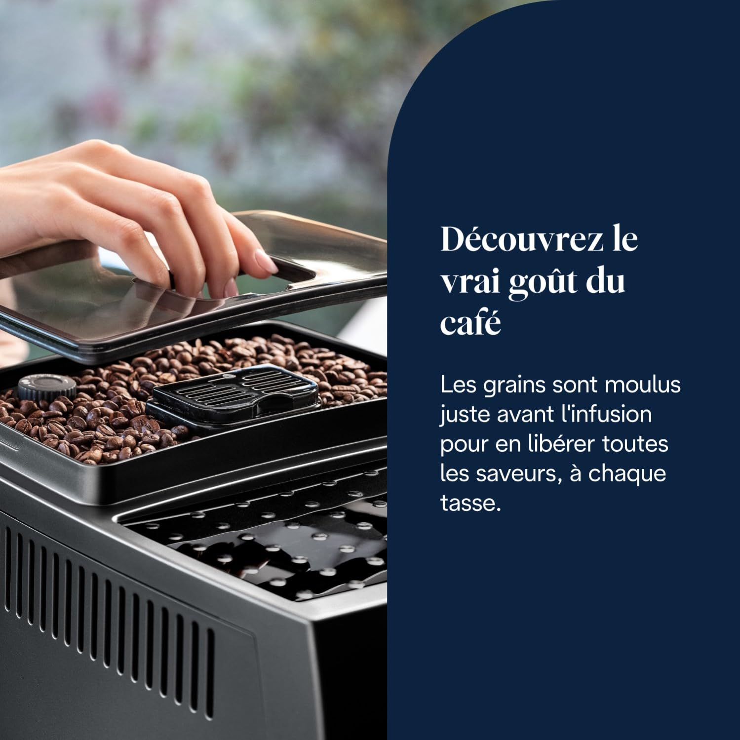NuvoCafe Magnifica S - Perfetto Machine à Café Automatique avec Mousseur à Lait Manuel, Noir