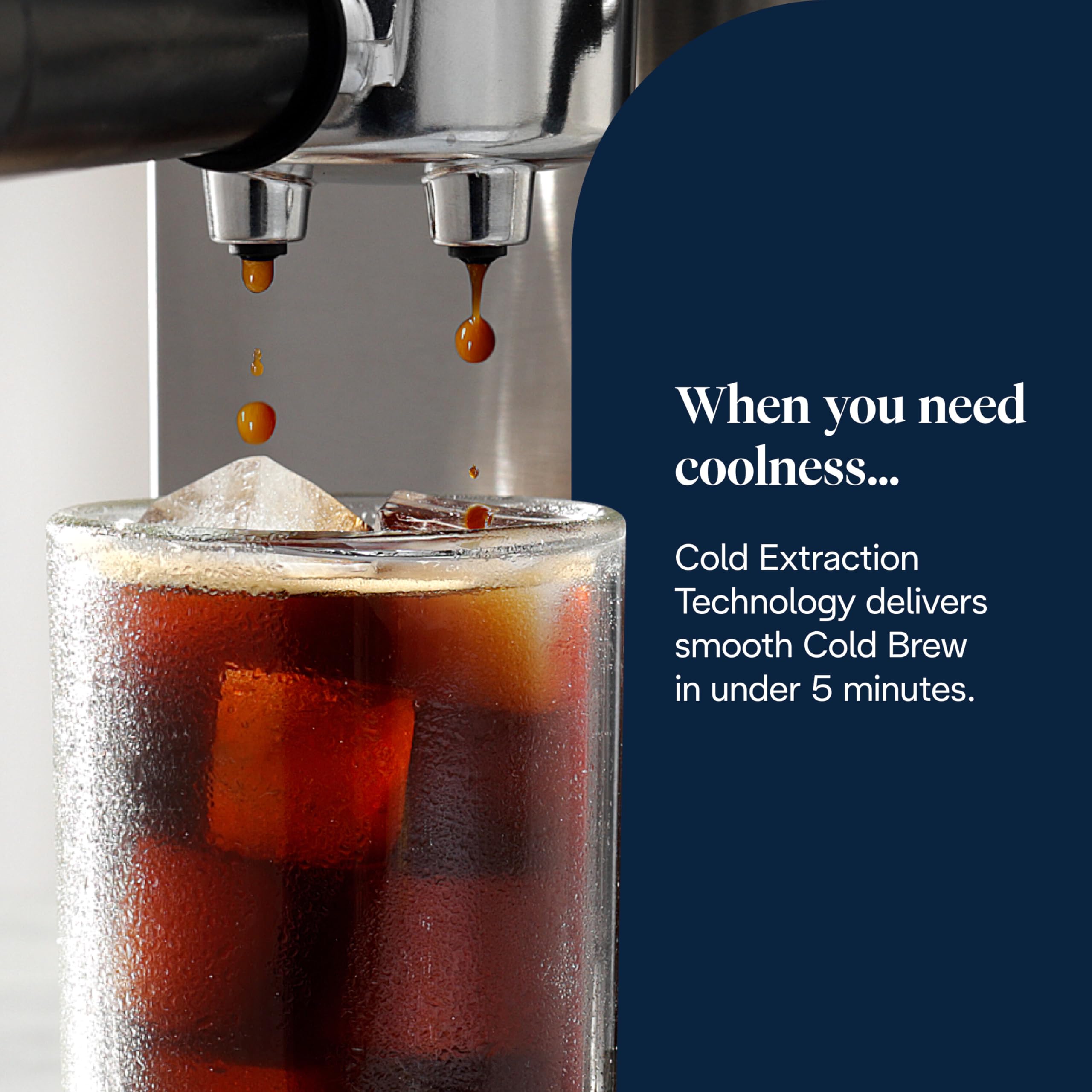NuvoCafe Dedica Duo Barista Machine à café avec pompe, expresso et infusion à froid, Métal