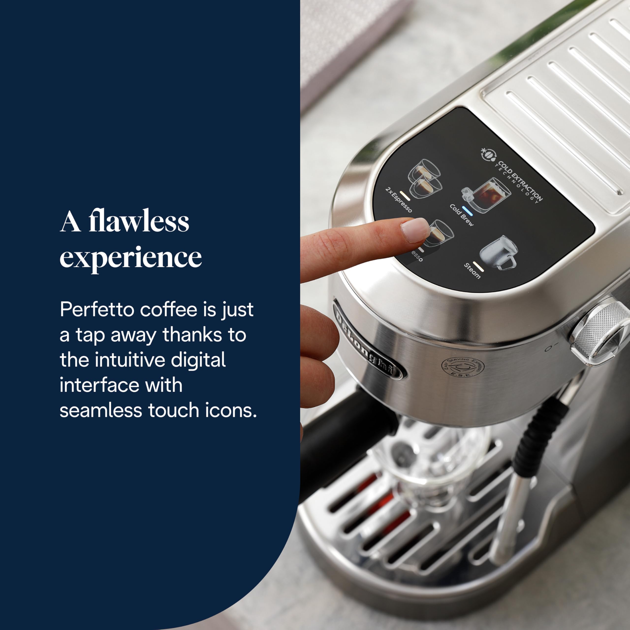 NuvoCafe Dedica Duo Barista Machine à café avec pompe, expresso et infusion à froid, Métal